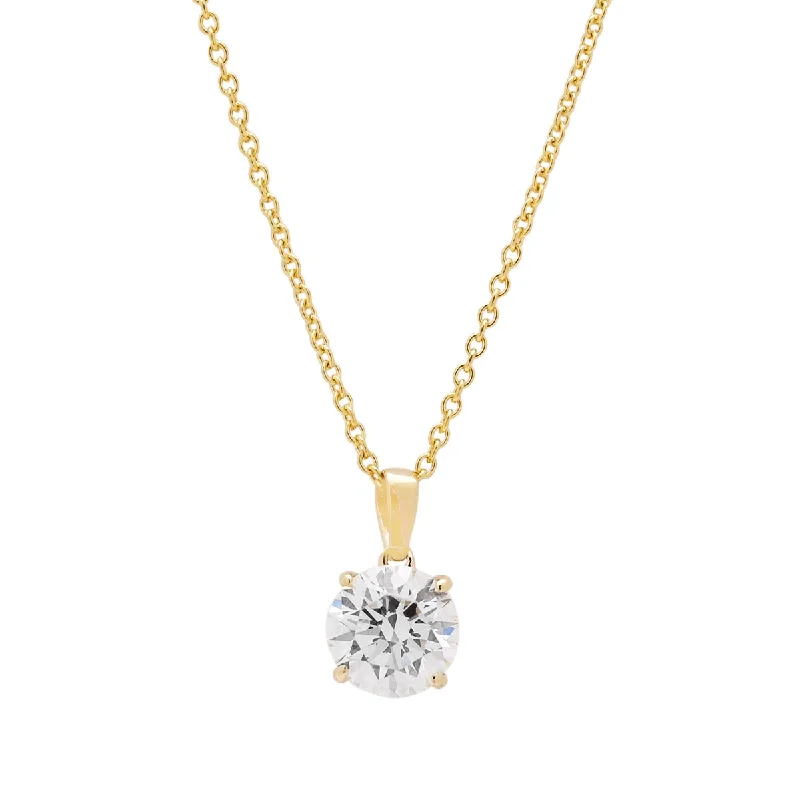 Best necklaces and pendants with butterfly wings for a delicate, graceful style-Lab Grown Diamond Solitaire Pendant in 14kt Yellow Gold (1ct)