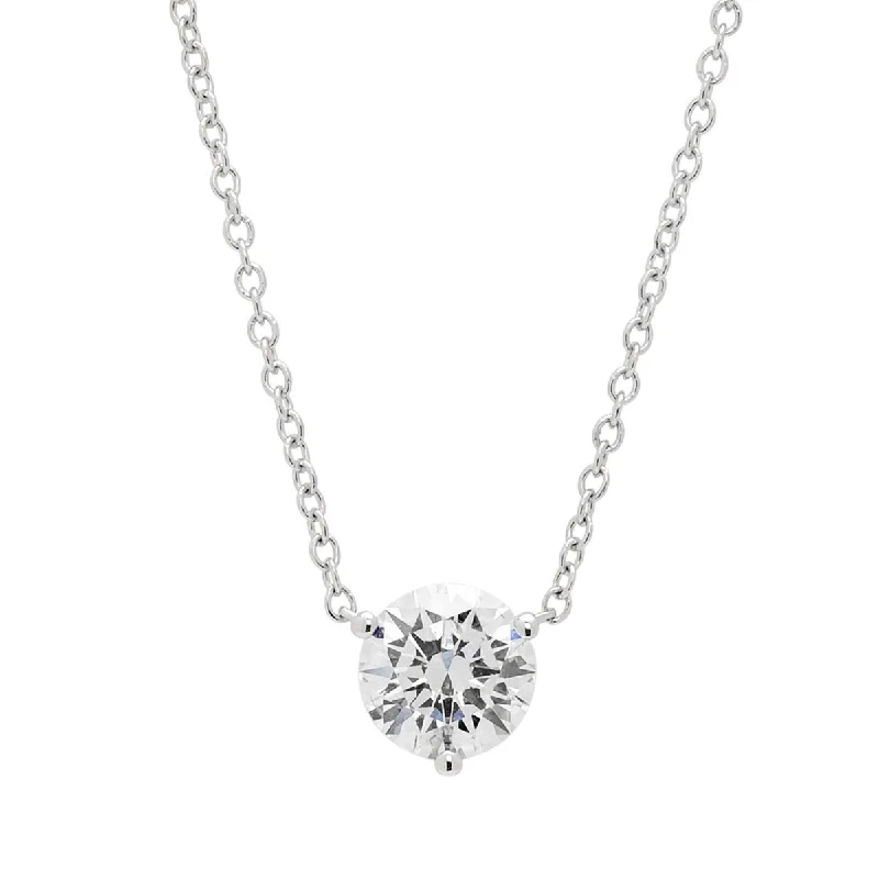 Best necklaces and pendants with vintage coin pendants for a unique accessory-Lab Grown Round Diamond Necklace in 14kt White Gold (1ct)