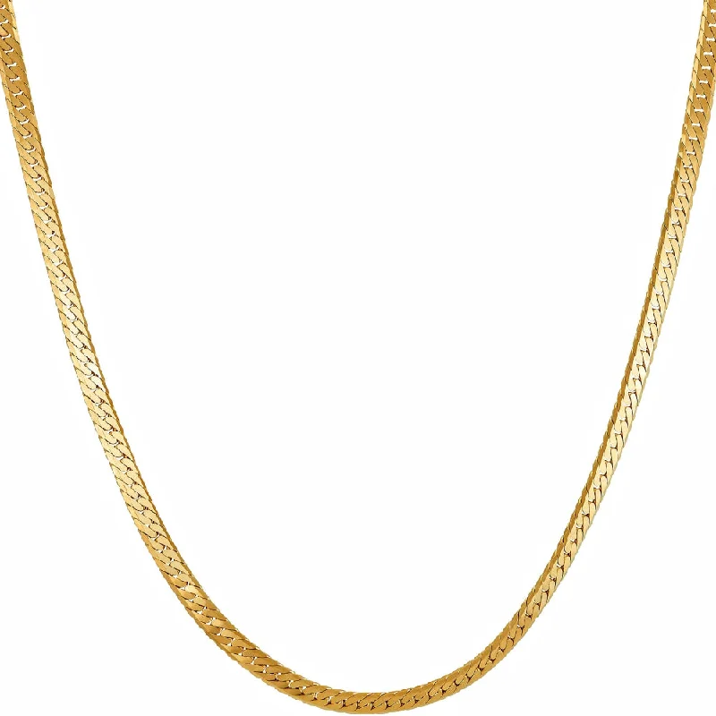 Layered necklaces and pendants for a trendy and fashionable stacked look-2.5mm Beveled Herringbone Chain Necklace