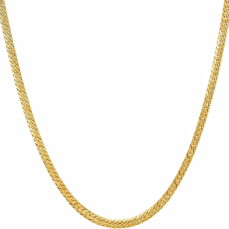 Best necklaces and pendants with art deco elements for a vintage, glamorous design-Crushed Herringbone Chain Necklace