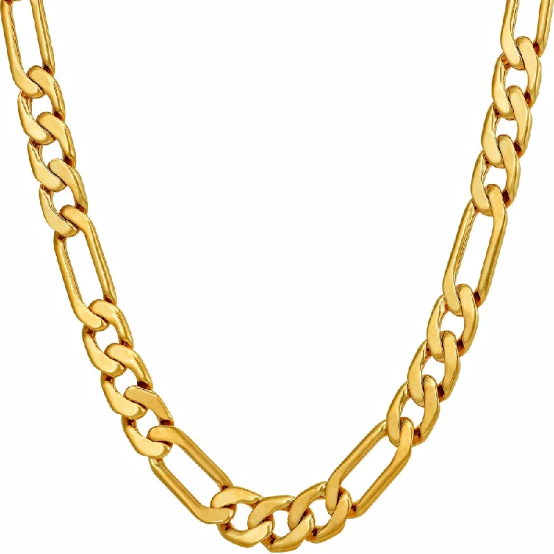 Layered necklaces and pendants for a trendy and fashionable stacked look-Flat Figaro Chain Necklaces ( 4mm, 5.5mm & 7mm )