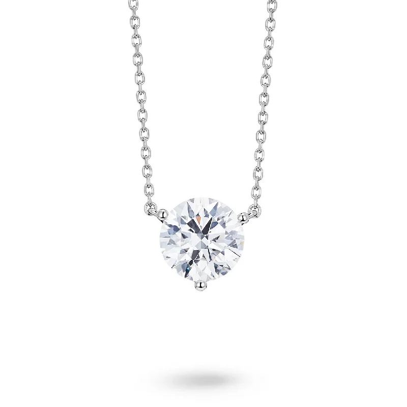 Necklaces and pendants with celestial starburst designs for a radiant look-Lightbox Lab Grown Diamond Solitaire Pendant 14kt White Gold (1 1/2ct)