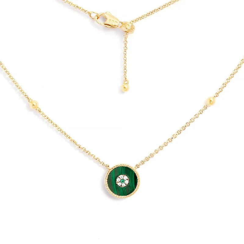 Best necklaces and pendants with intertwined designs for a symbol of unity-Malachite Adjustable Necklace