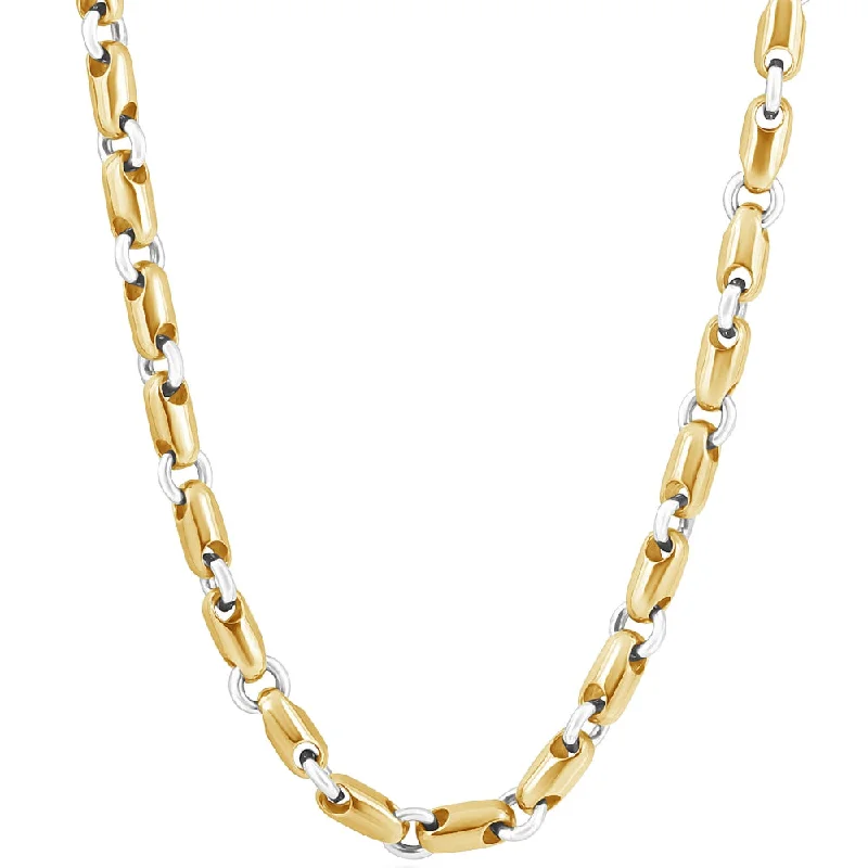 Best necklaces and pendants with black diamonds for an edgy, bold statement-Men's 14k Gold (110gram) or Platinum (206gram) 8mm Link Chain Necklace 24"