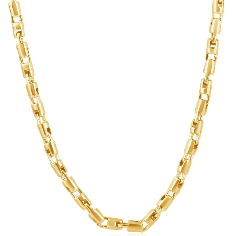 Necklaces and pendants with enamel accents for a colorful, eye-catching appearance-Men's 14k Gold (61gram) or Platinum (114gram) 5.5mm Link Chain Necklace 24"