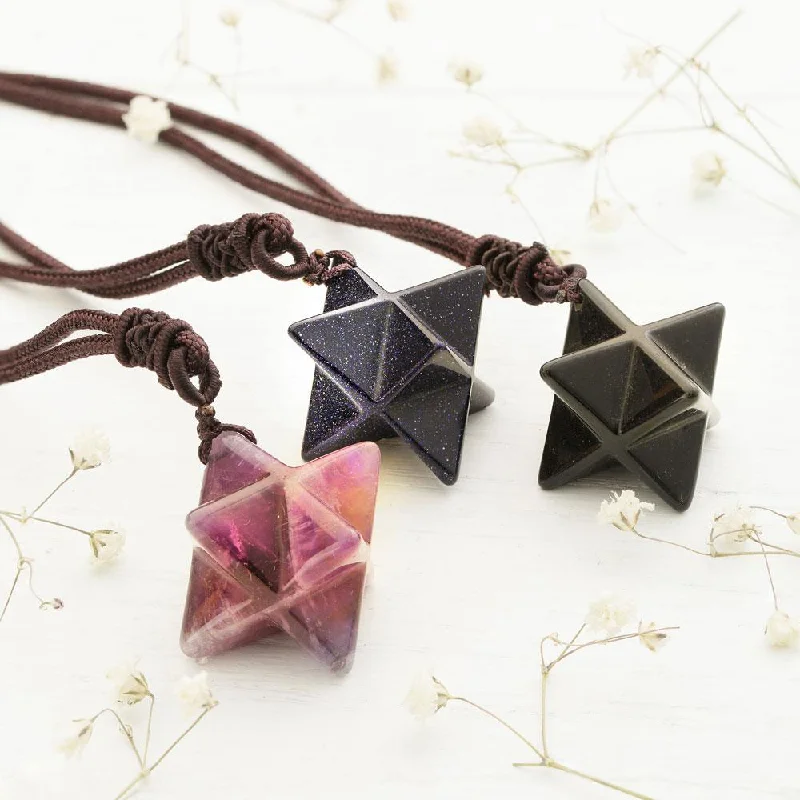 Best necklaces and pendants with opal gemstones for an iridescent glow-Merkaba Crystal Necklace