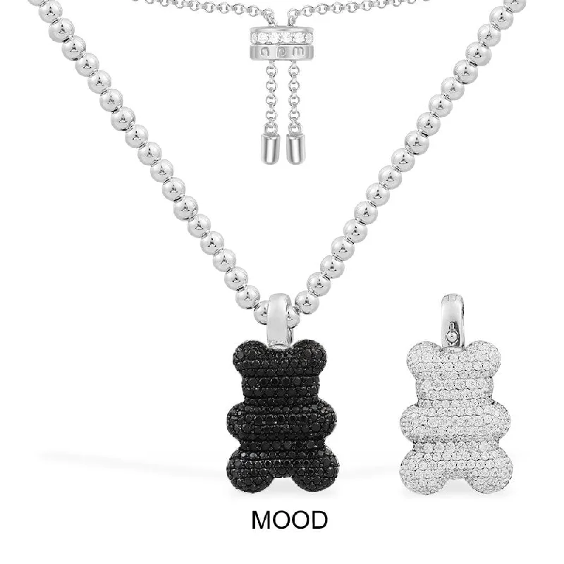 Elegant necklaces and pendants with onyx stones for a sleek, polished look-Mood Yummy Bear (Clippable) Adjustable Necklace with Beads