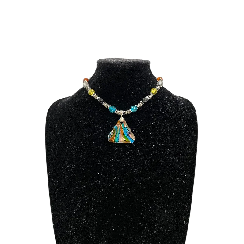 Necklaces and pendants with sun and moon motifs for a celestial-inspired design-Necklace Statement By Cme In Aqua