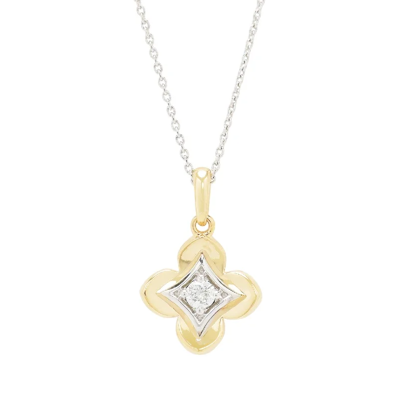 Trendy necklaces and pendants with statement pieces for a bold fashion statement-Northern Star Diamond Celestial Collection Necklace in 10kt Yellow and White Gold (1/10ct)