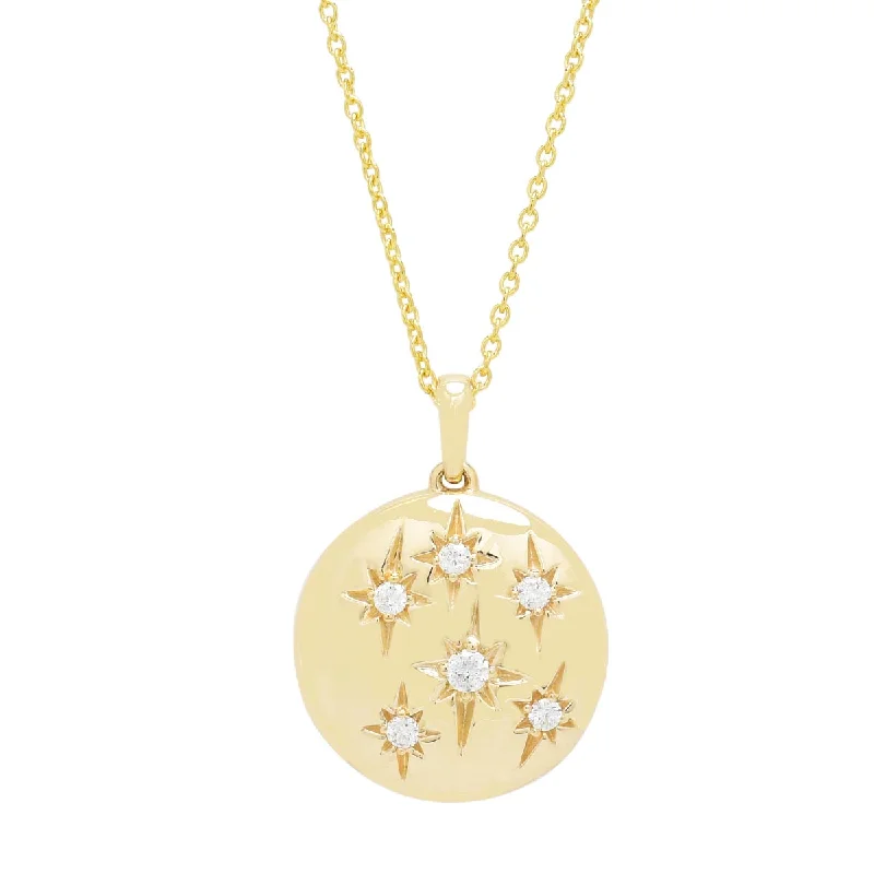 Necklaces and pendants with abstract shapes for a modern, creative appearance-Northern Star Diamond Celestial Collection Necklace in 10kt Yellow Gold (1/10ct tw)