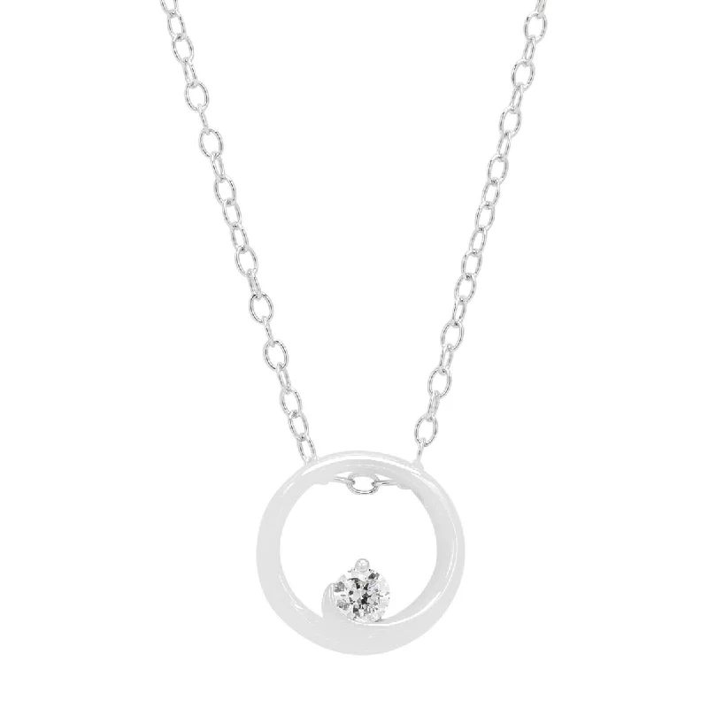 Beautiful necklaces and pendants with layered chains for a fashionable, chic look-Northern Star Diamond Celestial Collection Necklace in Sterling Silver (1/10ct)