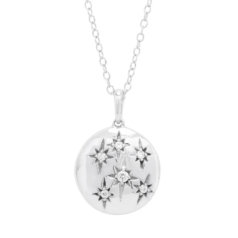 Best necklaces and pendants with intertwined designs for a symbol of unity-Northern Star Diamond Celestial Collection Necklace in Sterling Silver (1/10ct tw)