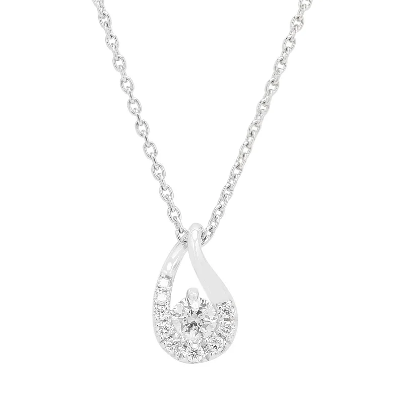 Best necklaces and pendants with intricate filigree for vintage-inspired elegance-Northern Star Diamond Embrace Collection Necklace in 10kt White Gold (1/10ct)