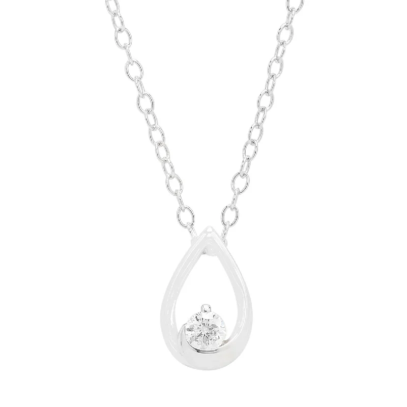 Necklaces and pendants with feather designs for a boho-chic, carefree vibe-Northern Star Diamond Embrace Collection Necklace in Sterling Silver (1/10ct)