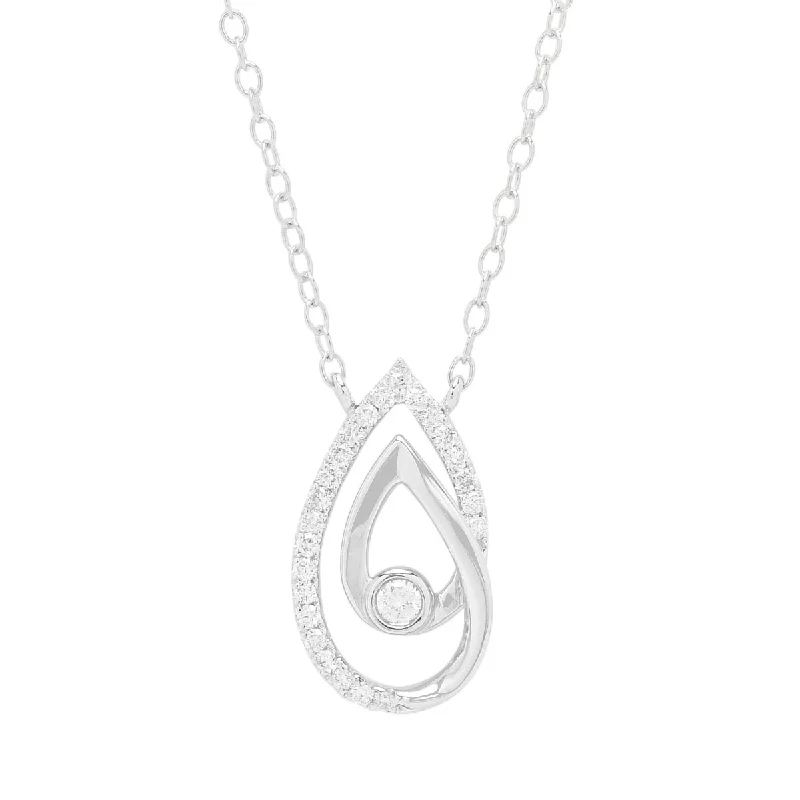 Elegant necklaces and pendants with gold chains for a chic, timeless appearance-Northern Star Diamond Embrace Necklace in Sterling Silver (1/7ct tw)