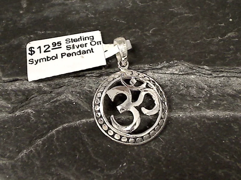 Necklaces and pendants with celestial starburst designs for a radiant look-Sterling Silver Om Symbol Pendant