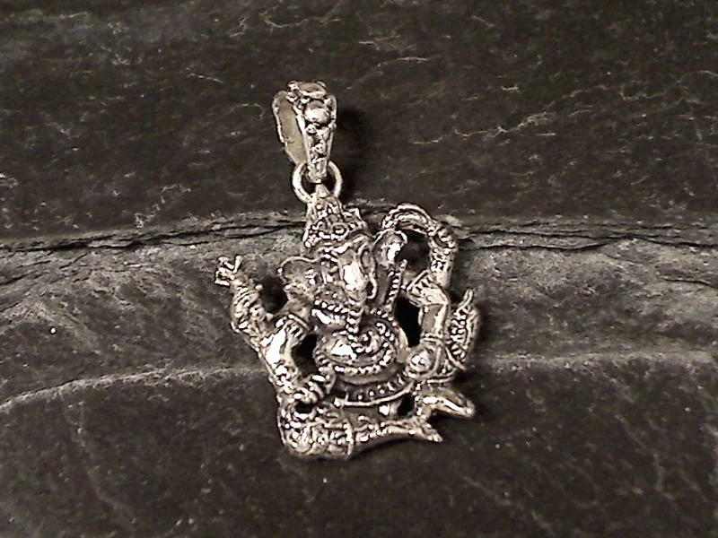 Stunning necklaces and pendants with ruby and diamond combinations for a luxurious effect-Sterling Silver Ganesha Pendant