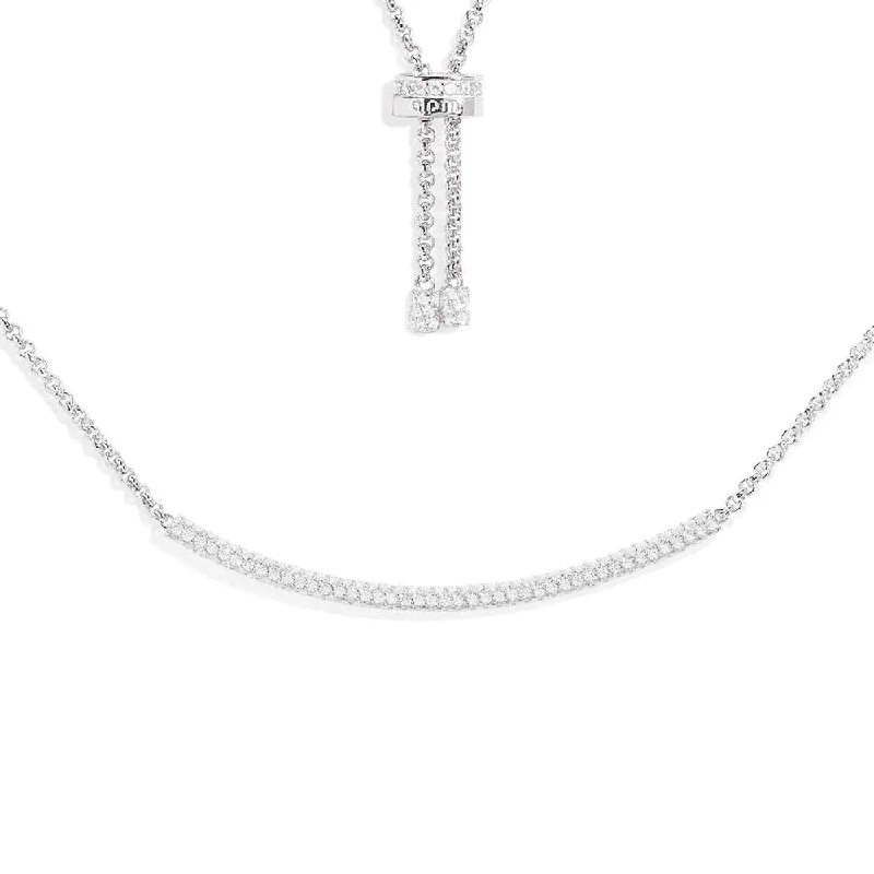 Best necklaces and pendants with matching rings for a coordinated jewelry set-Pavé Adjustable Necklace