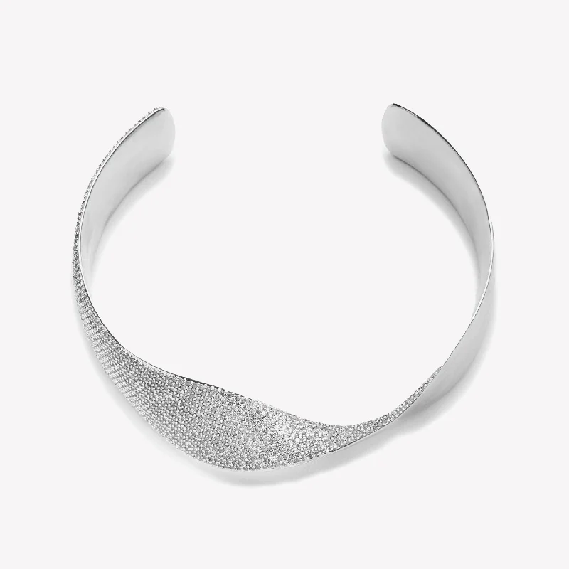 Trendy necklaces and pendants with geometric shapes for a modern aesthetic-PAVÉ TORQUE COLLAR