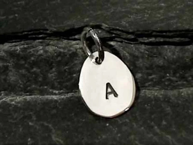 Stunning necklaces and pendants with aquamarine stones for a serene effect-Sterling Silver Letter "A" Charm