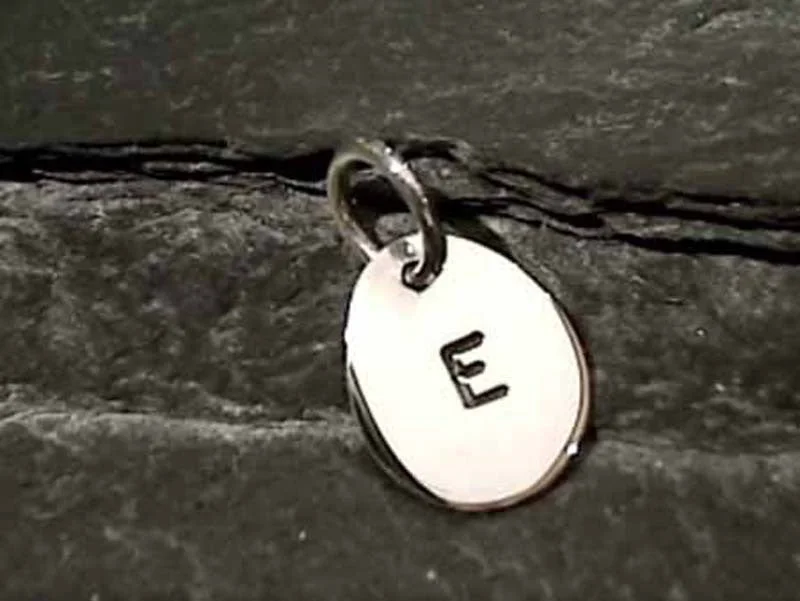 Necklaces and pendants with clear quartz for a pure and radiant look-Sterling Silver Letter "E" Charm