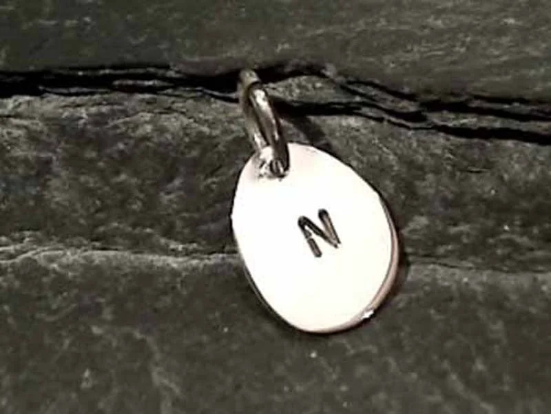 Trendy necklaces and pendants with statement pieces for a bold fashion statement-Sterling Silver Letter "N" Charm