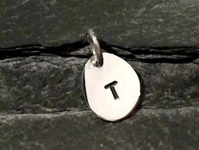 Best necklaces and pendants with gemstone clusters for a bold and colorful effect-Sterling Silver Letter "T" Charm