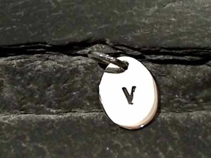 Personalized necklaces and pendants with initials for a customized and meaningful gift-Sterling Silver Letter "V" Charm