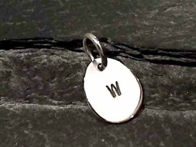 Best necklaces and pendants with turquoise stones for a vibrant boho-chic look-Sterling Silver Letter "W" Charm