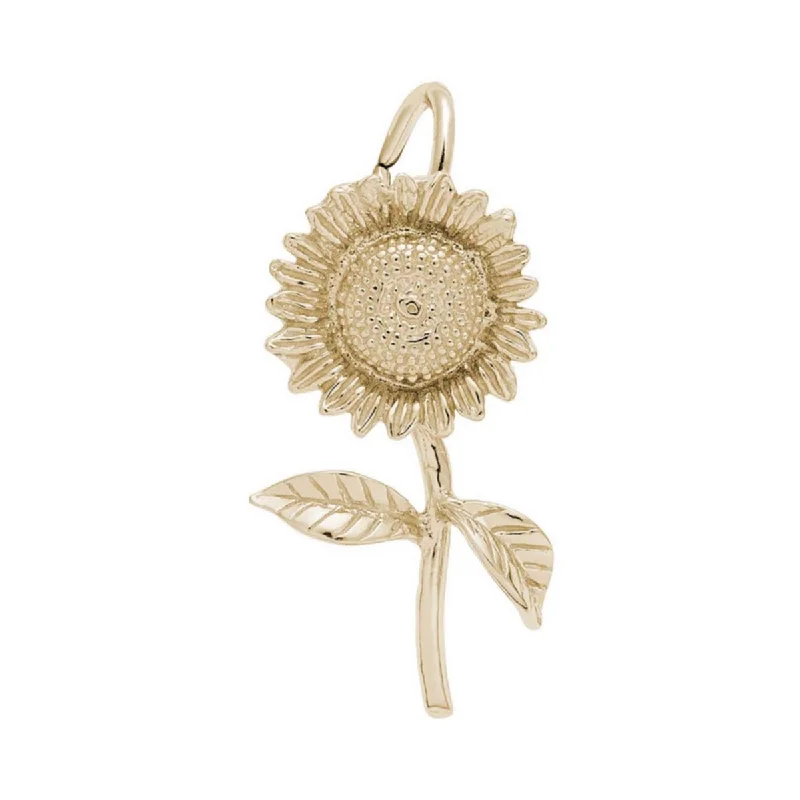 Best necklaces and pendants with minimalist pendants for a sleek, understated look-Rembrandt Sunflower Charm in 10kt Yellow Gold