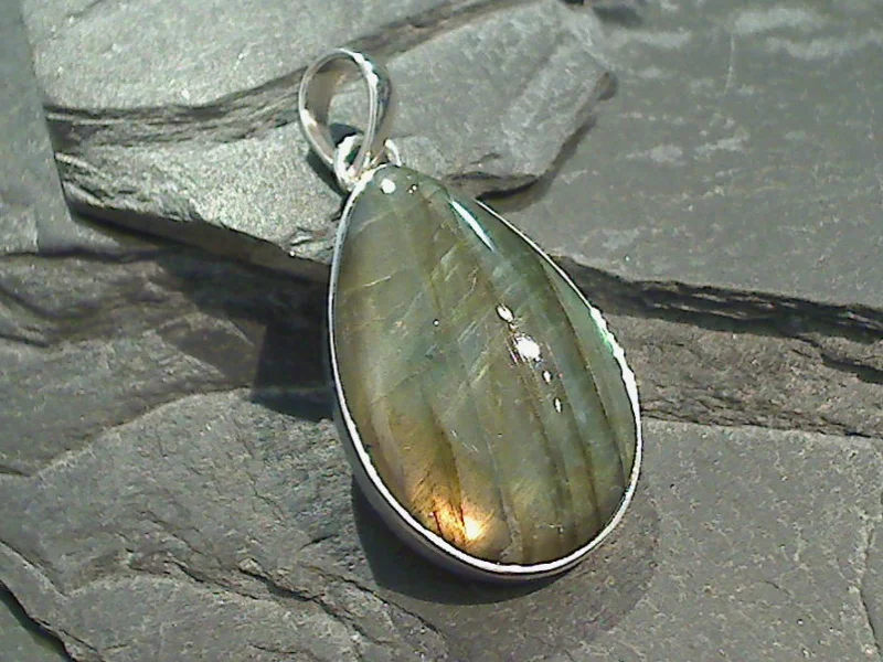 Necklaces and pendants with sun and moon motifs for a celestial-inspired design-Labradorite, Sterling Silver Pendant