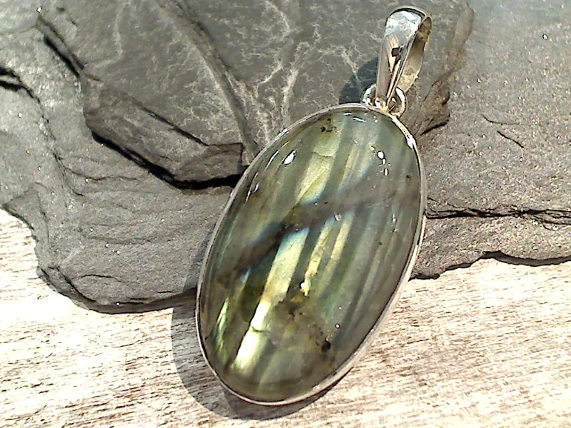 Fashionable necklaces and pendants with birthstones for a personalized gift idea-Labradorite, Sterling Silver Pendant