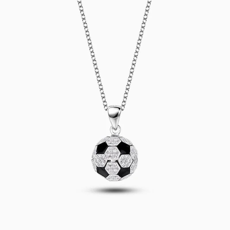 Best necklaces and pendants with cross pendants for a spiritual, meaningful symbol-Shimmering Soccer Ball Necklace