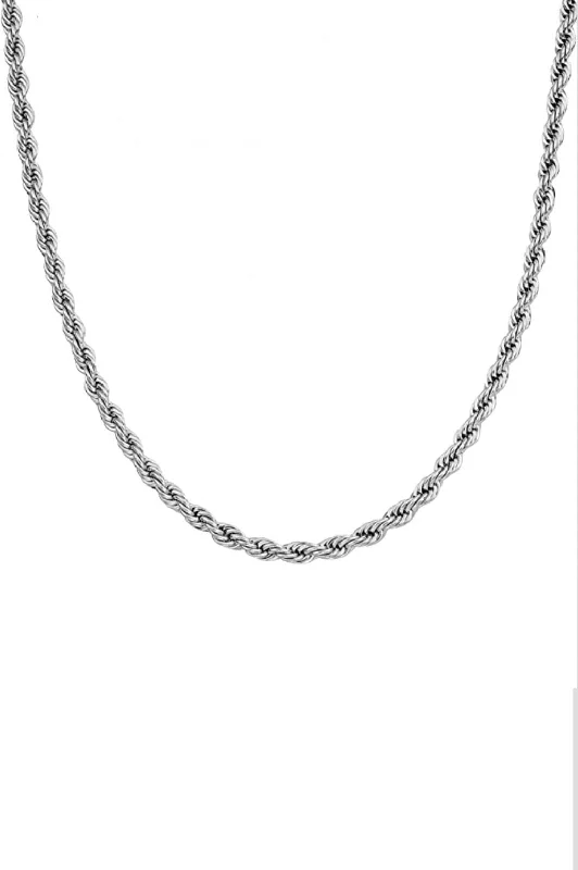 Elegant necklaces and pendants with diamond accents for added sparkle-Silver Twist Chain Necklace