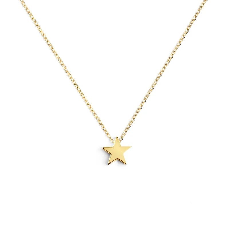 Stunning necklaces and pendants with turquoise and gold for a vibrant, earthy look-Single Star Gold Necklace