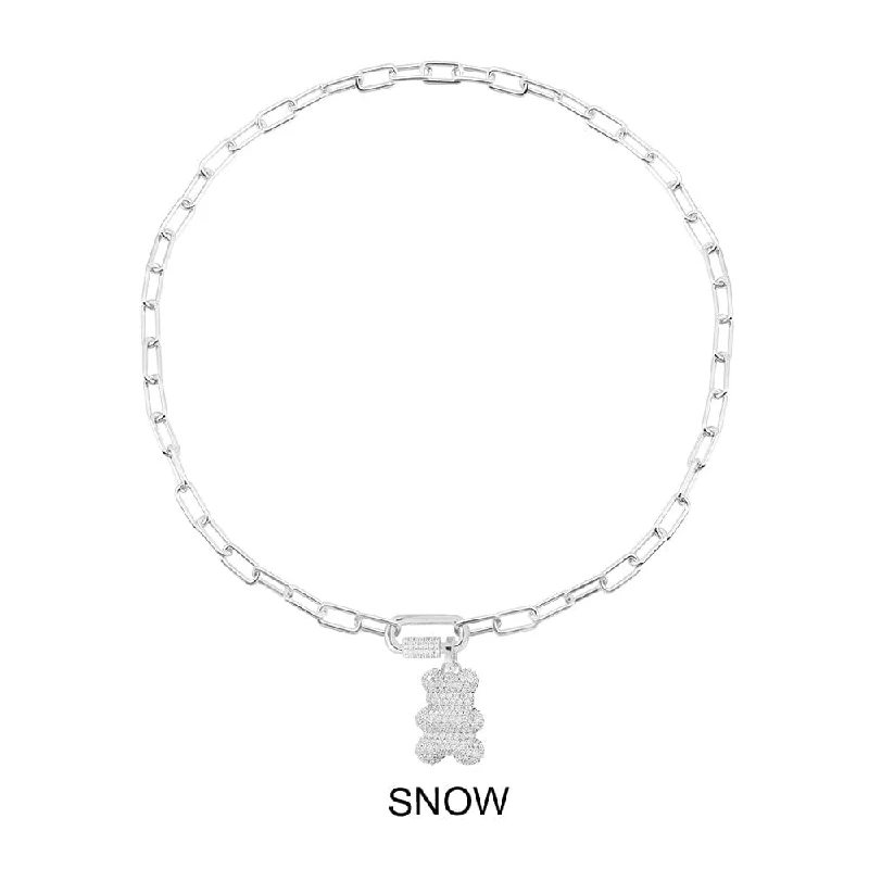 Stunning necklaces and pendants with aquamarine stones for a serene effect-Snow Yummy Bear (Clippable) Chain Necklace