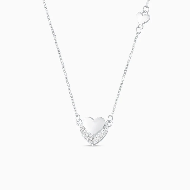 Necklaces and pendants with celestial starburst designs for a radiant look-Sparkling Heart in Heart Necklace