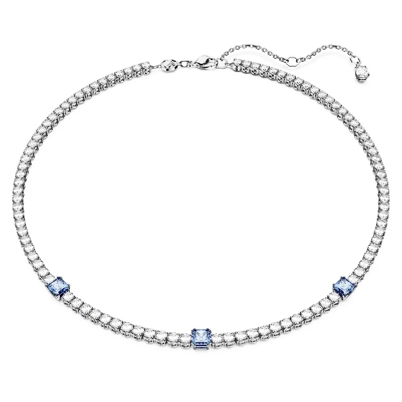 Necklaces and pendants with ocean-inspired designs for a refreshing, beachy feel-Swarovski Blue Matrix Tennis Necklace