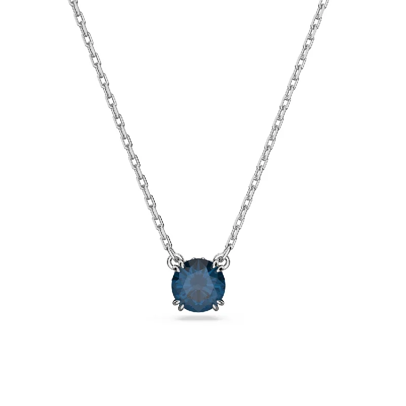 Unique necklaces and pendants with custom birthstone arrangements for personalization-Swarovski Crystal Blue Constella Necklace