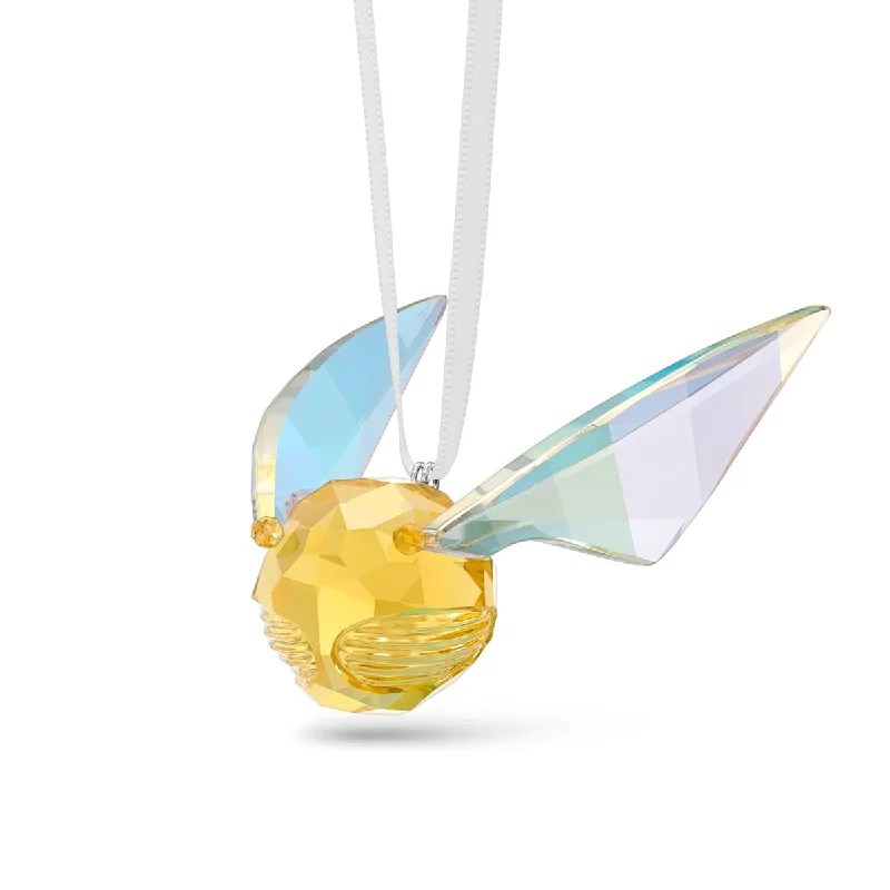 Layered necklaces and pendants for a trendy and fashionable stacked look-Swarovski Crystal Harry Potter Golden Snitch Ornament