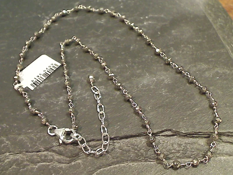 Stunning necklaces and pendants with birthstone pendants for a personal touch-18" - 20" Pyrite, Sterling Silver Necklace