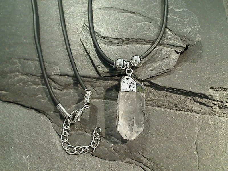 Best necklaces and pendants with layered designs for a chic, stacked look-Quartz Crystal Point Necklace - Silver Plated